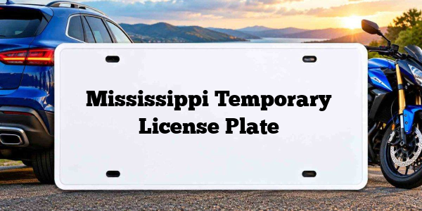 Mississippi Temporary License Plate